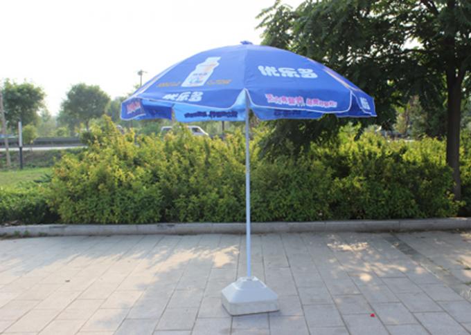 Easy Open Slogan Round Outdoor Umbrella , Strong Colorful Beach Umbrellas