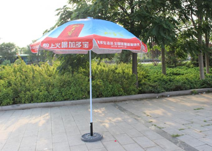 Custom Logo Round Outdoor Umbrella , Outdoor Sun Umbrella For Garden With Fringe
