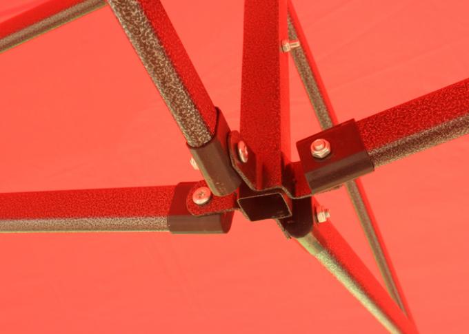 Pop Up Red 10x10 Canopy Tent With 500D Oxford Fabric , Black Coated Steel Frame