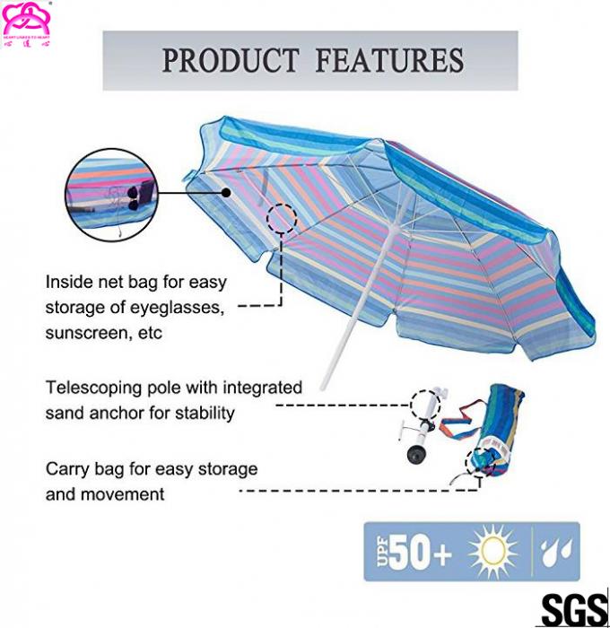 210D Oxford Fabric Waterproof Parasol Umbrella With Aluminum Handle 1.8-3m