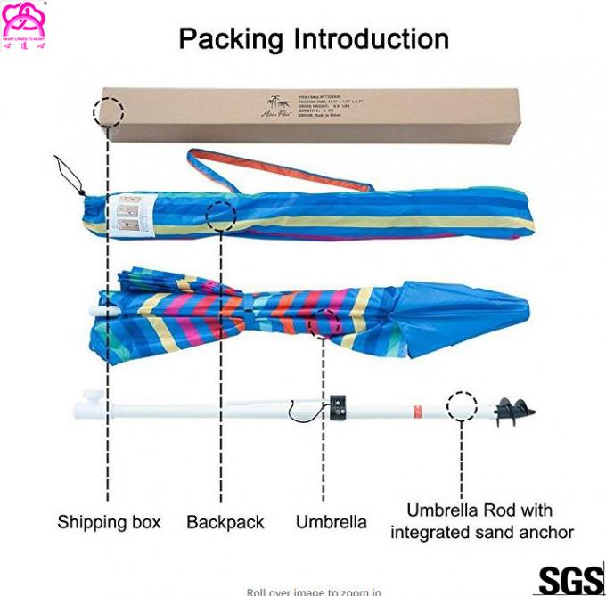 210D Oxford Fabric Waterproof Parasol Umbrella With Aluminum Handle 1.8-3m