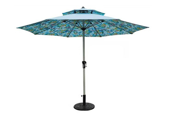 Sun Protection 2.5 M Outdoor Umbrella , Aluminum Polyester Garden Sun Shades Parasols