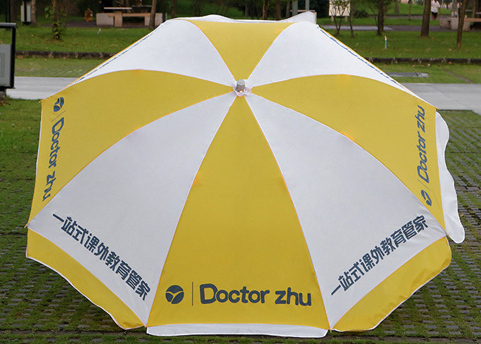 Oxford Outdoor Garden Umbrella , Commercial Yellow And White Patio Umbrella