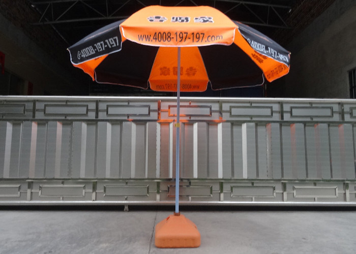 Orange And Black Outdoor Garden Umbrella Heat Transfer Printing , Eco