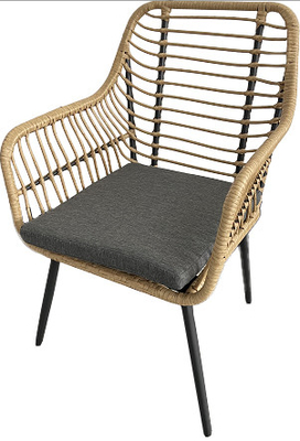 Polyester Rope Garden Rattan Chair Steel Wicker Cushion Sofa