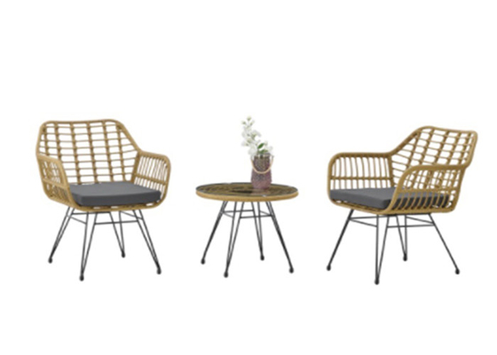 KD Steel Garden Rattan Set Including Chair And Table 1.2mm Thick