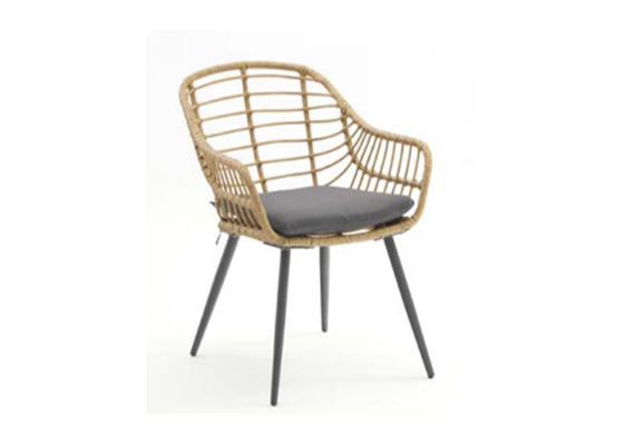 Flat And Round Outdoor Garden Rattan Chair  250 Lbs Steel Frame