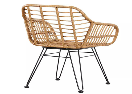 Modern Cafe Garden Rattan Chair Stackable Woven Peacock Plastic Wicker Dining Chairs For Wedding