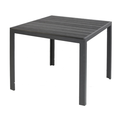 Square Plastic Wood Top Aluminum Furniture Table For Outdoor 80cm 90cm