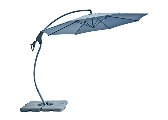Aluminum Bend Offset Outdoor Hanging Umbrella With Base φ250x245cm Size