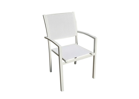 Eco Friendly Textilene Outdoor Foldable Chair Aluminum Stackable Patio Chairs
