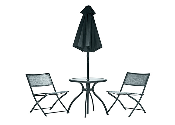 Rustproof Patio Dining Sets With Umbrella , Folding Patio Set With Umbrella