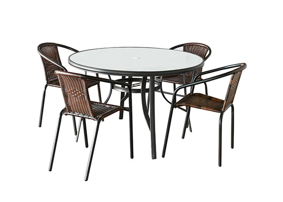 UV Proof Folding Outdoor Table And Chairs , Round Outdoor Patio Set