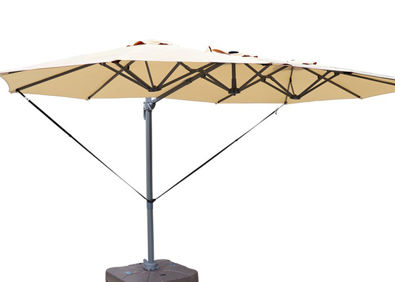 Patio Double Sided 4.5x2.65m Outdoor Sun Parasol With Steel Pole