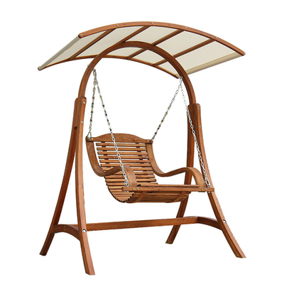 185cm Height Outdoor Balcony Hanging Chair Curved Solid Wood