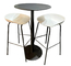 Steel Bar Restaurant High Table And Plastic Seat Chairs 3 Pieces Set