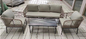 Outdoor Full Steel Polyester Rope Cushion Sofa Furniture Set
