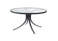 Steel Frame Round Outdoor Garden Table 5mm Tempered Glass