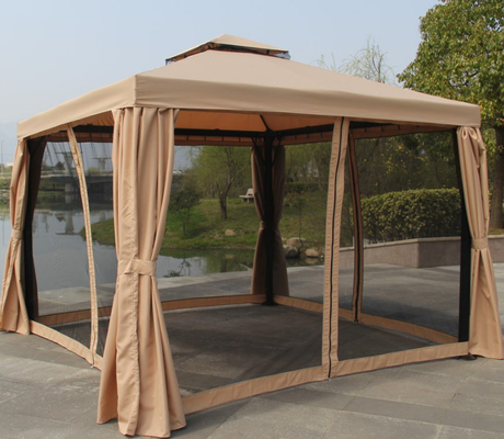 3 X 3m Aluminum Windproof Roman Tent Anti Mosquito Double Ply Curtain