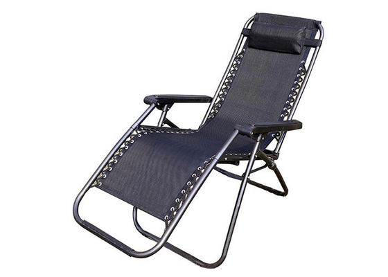 Steel Tube Textilene Sun Lounger Water Repellent For Seaside