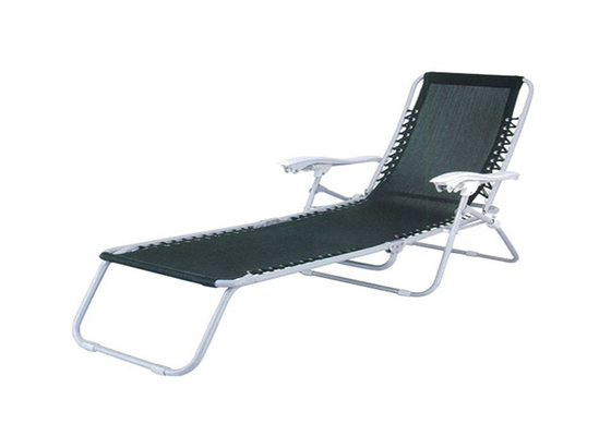 Powder Coated Foldable Sun Lounger , Textilene Recliner Garden Chairs