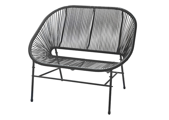 Smartly Engineered Steel Garden Rattan Chair No Fade For Two Person