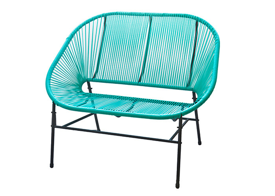 Smartly Engineered Steel Garden Rattan Chair No Fade For Two Person