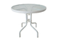 Steel Frame Round Glass Garden Table Fire Resistant CE Approved