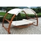 Double Person Larch Wood Swing Hammock Polyester Shade Holiday Leisure