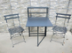 Square Steel 60cm Table And Chairs Flower Stand Outdoor Set