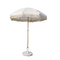Outdoor 2M Wood Pole Fiberglass Ribs Straight Sun Umbrella With Tassel