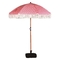 Outdoor 2M Wood Pole Fiberglass Ribs Straight Sun Umbrella With Tassel